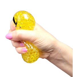 Cool Yellow Squeezy Bead Emoticon Balls (2.25") 12 Pack Comes in a Nice Detailed Retail Ready Box.