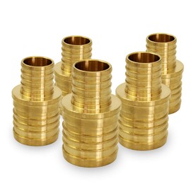 Supply Giant FQSD3412-5 PEX Straight Reducing Coupling Barb Pipe Fitting, 3/4 x 1/2, Brass, 5 Piece