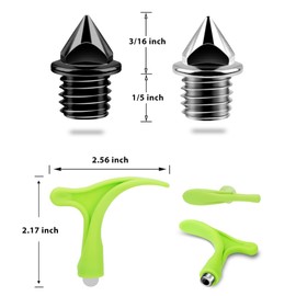 3/16 Inch Carbon Steel Track Spikes, 48 Pieces Lighter Weight Spikes Track Shoes, Each Nail Weighs Only 0.47 Grams, Used for Track and Field Sprinting or Cross Country