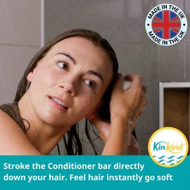 KinKind Give me MORE! Deep Conditioner Bar for Damaged, Frizzy & Curly Hair. Extra Care & Protection. Vegan & Cruelty Free. Upto 50 washes! 40g