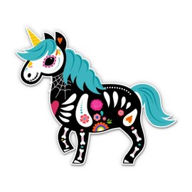 GT Graphics Express Sugar Skull Unicorn Dia de Los Muertos - Vinyl Sticker Waterproof Decal