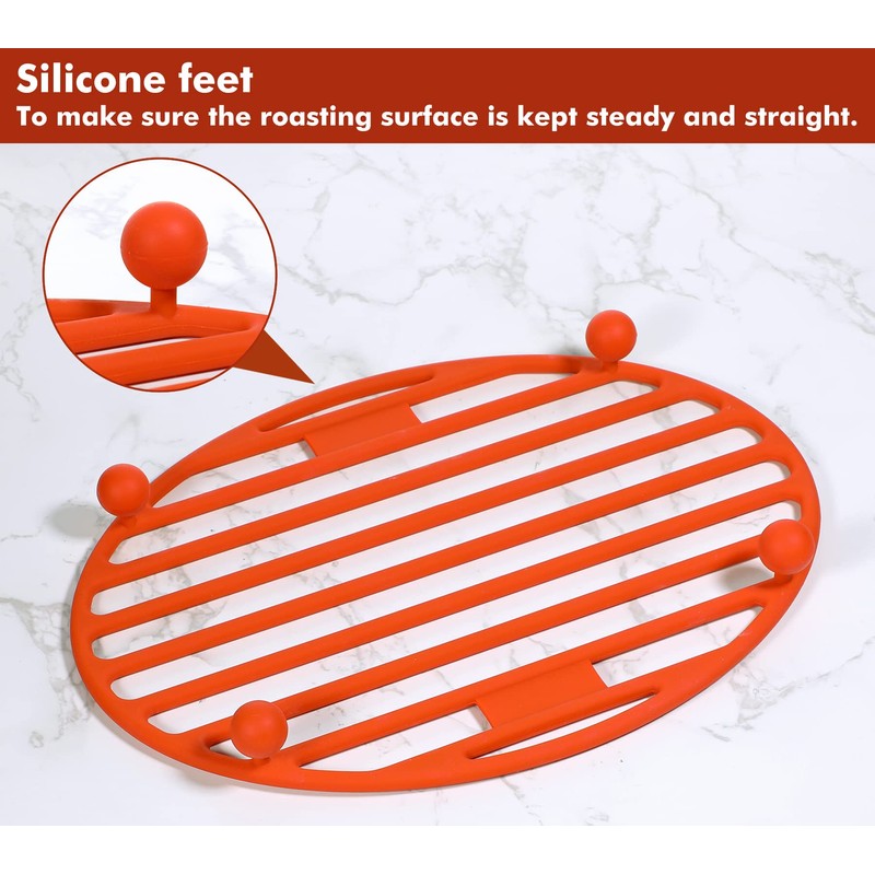 Webake Roasting Rack Oval Silicone 11x8 Inches Cooling Drying Rack