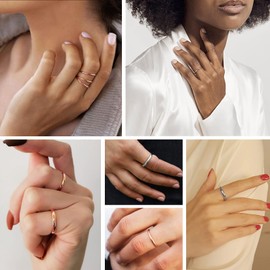 925 Sterling Silver Rose Gold Plated High Polished Simple Delicate Thin Stackable Thumb Midi Pinky Ring, 2mm Comfort Fit Classic Dome Wedding Band Ring for Women Girls Size 5