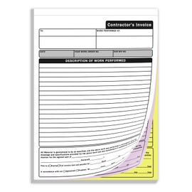XUEJITECH Large Contractor Invoice Book, 8 x 11 Inches 3-Part Carbonless Estimate Book with Snap-Off Design and Page Divider, Invoice Receipt Book for Small Business and Contractors, 50 Sets