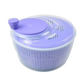 OPTIVICE Plastic 5L Salad Spinner Large | Large Capacity with Plastic mesh and Easy Spin Mechanism Lettuce Spinner | Kitchen Essential Salad Spinners, Fruit Washer, Fruit and Veg wash (Violet)