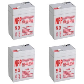 NPPower NP6-5Ah (F1, 4 Pcs) 6V 5Ah Battery Rechargeable Sealed Lead Acid 6V 5 Ah Battery for Ride on Toy, Solar System, Emergency Light, UPS, Alarm System, Control System, F1 Terminal