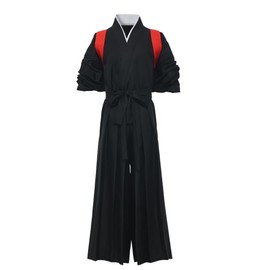 COSDREAMER Japanese Samurai Kimono Men Hakama Uniform Traditional Aikido Kendo Martial Arts Costume, red