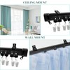 Ceiling Curtain Track, Flexible Bendable Curtain Track 10 Ft Black
