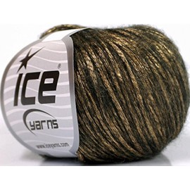 Rock Star, Gold, Black, Metallic Shine, Soft Nylon Merino Wool Acrylic Blend Yarn, 50 Gram
