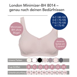 Susa London Women's Minimiser Underwired Bra, Moulded (London) - natural plain, size: 95E