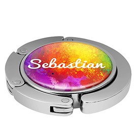 Taschenhalter Color Paint Personalisiert mit Namen Sebastian printplanet Chrom