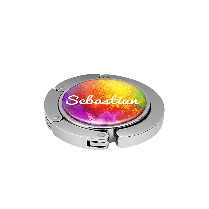 Taschenhalter Color Paint Personalisiert mit Namen Sebastian printplanet Chrom