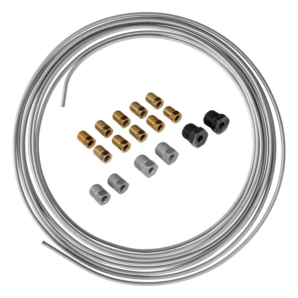 4LIFETIMELINES Stainless Steel Brake Line Kit - 3/16" x 25ft