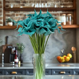 Himutain 30pcs Fake Flowers, 13.5'' Calla Lily Artificial Flowers, White Flowers Artificial for Decoration & Wedding & Mother's Day & Valentine's Day Gifts