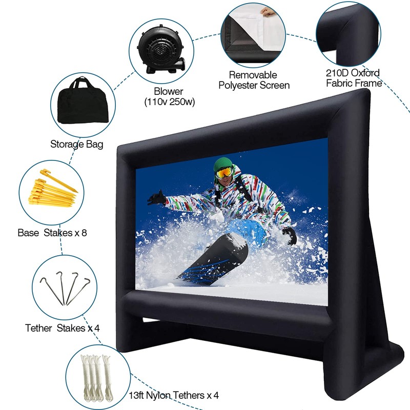 XHYCPY 16ft Inflatable Movie Screen Outdoor Projector Screen with Air