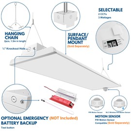 Konlite ALTA LED High Bay Light - 4FT - 300W/260W/230W - 47,500 Lumens - 5000K/4000K Selectable - 120-277V - 1000W Metal Halide Equal