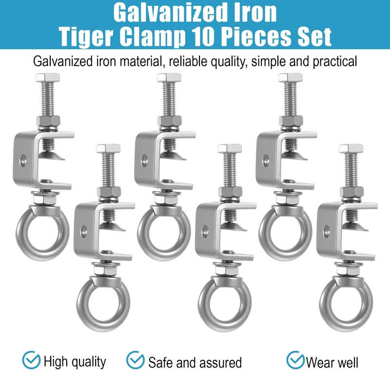 Afcabakila 6 Pcs 25mm C Clamps, 304 Stainless Steel with