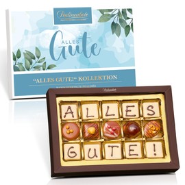 Pralinenbote Genussmanufaktur – Alles Gute Gift Box with 15 German Chocolatiers Chocolatiers, the Praline Gift (Alles Gute (Alles Gute 195 g)