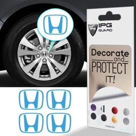 IPG Compatible with Crosstour Accord Element CRV CRZ Ridgeline Odyssey Pilot Logo Center Cap Overlay Wheel Tire Decals Stickers (Logo: 2.25" / Center Cap:2.75")(4 Units) (Light Blue)