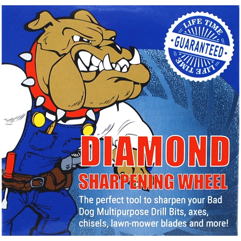 Bad Dog Diamond Drill Sharpener: 4” Diamond-Coated Wheel Drill Attachment