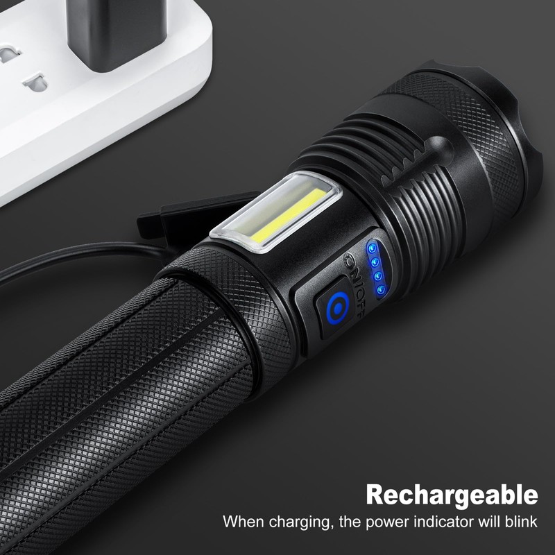 MILAOSHU Rechargeable Flashlights 990000 High Lumen, 5000 ɱAh ΒATTERY LED