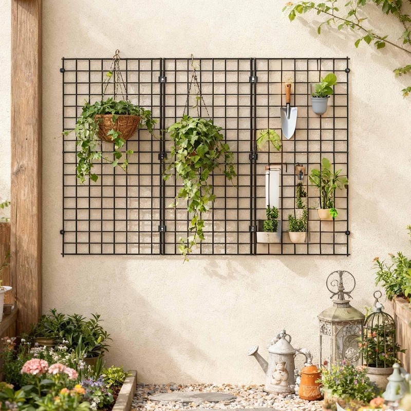 Yeson 2' x 4' Black Gridwall Panels, 4-Pack Heavy-Duty Wire