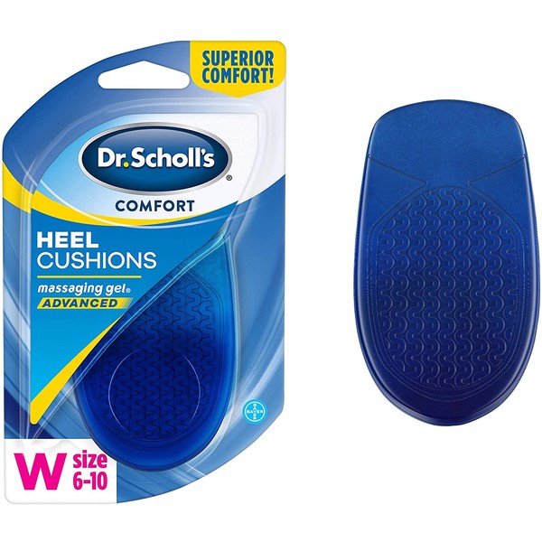 Dr. Scholl's HEEL CUSHIONS with Massaging Gel Advanced // All-Day Shock Absorption and Cushioning to Relieve Heel Discomfort (for Women's 6-10, also available for Men's 8-13)