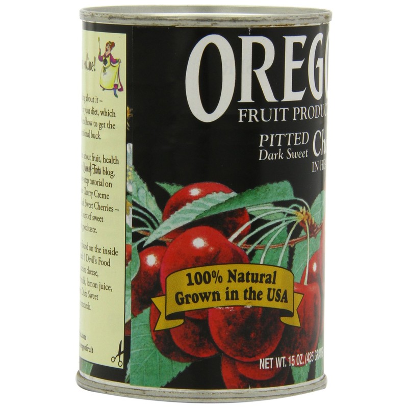 Oregon Fruit Products Dark Sweet Cherries in Heavy Syrup, 15
