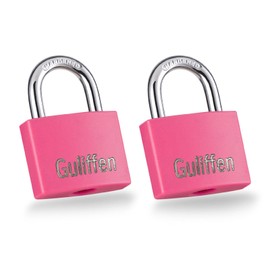 Guliffen 2 Pack Aluminum Locker Lock with Key, Pad Lock with 1-9/16 in. (40 mm) Wide, Key Lock for Gym Locker, Shed, Gate, and Storage Unit