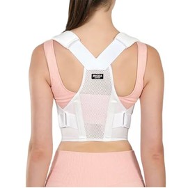 JINGBA Posture Corrector Back Brace, Adjustable Support for Men and Women (White, X-Large)