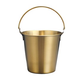 Stainless Steel Ice Bucket, Mini Metal Bucket, Drinkware, Champagne Bucket with Handle for Party Decorations in the Home Bar, 4.3 x 4.1 x 3.1 Inches (Gold)