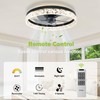 DAMINY 20" Black Modern Ceiling Fans with Lights and Remote,