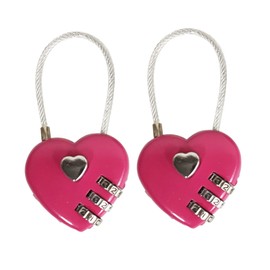 LITAITAI Heart Shaped Padlock,Love Padlock,Small Locker Locks,Love Lock for Jewelry Storage Box Locker Decor Valentine Gift,Combo Lock,Gym Locker Lock (Rose Pinks,2pcs)