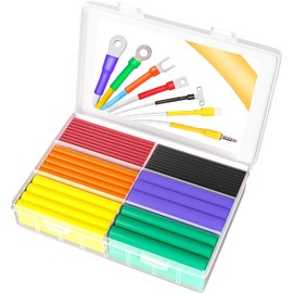 Pointool Wire Heat Shrink Tubing- Heat Shrink Tube Kit Wire Shrink Wrap Electrical Waterproof Automotive Marine Heat Shrink Wrap Tubing Assortment with Adhesive Lined for Wires(Shrink Ratio3:1,140Pcs)