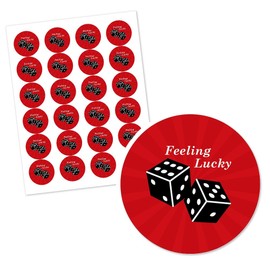 Las Vegas - Casino Party Circle Sticker Labels - 24 Count