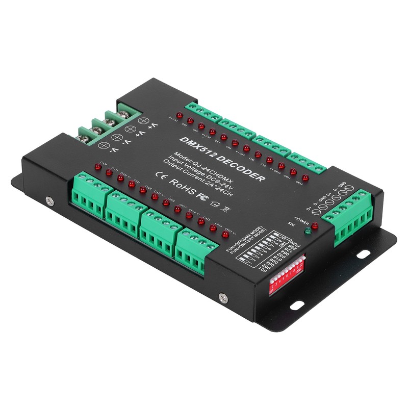 24 Channel DMX512 Decoding Controller LED Color RGB Strip Lights