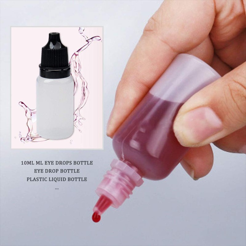 kuou 100 Pcs Squeezable Dropper Bottles, Translucent Plastic Eye Liquid