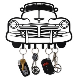 MOOH Car Key Holder for Wall - Metal Automotive Key Holder with 6 Hooks - Unique Car Gift for Men, Women, Car Lovers & Enthusiasts - Cool Man Cave Decor