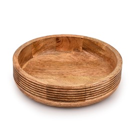 EDHAS Salad Bowl Mango Wood Handcrafted Salad Bowl for Table Decor Unique Decorative Accent Piece for Home or Office (10" x 10" x 2.5")