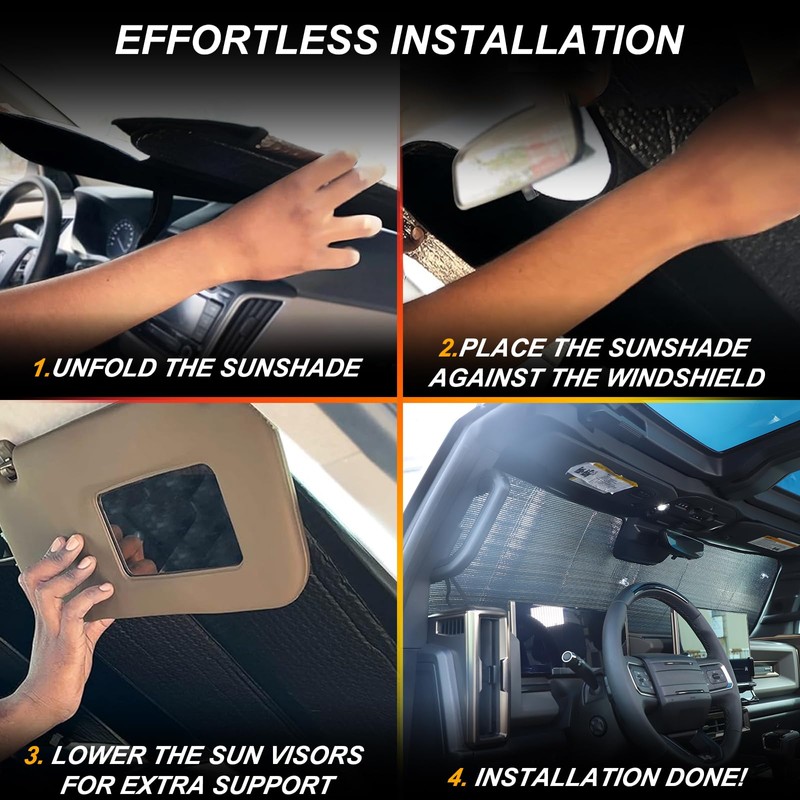 Car Sun Shade for Windshield Compatible with Hummer EV 2022