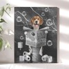 Beagle Dog Sitting in Toilet Bathroom Decor Wall Art Funny