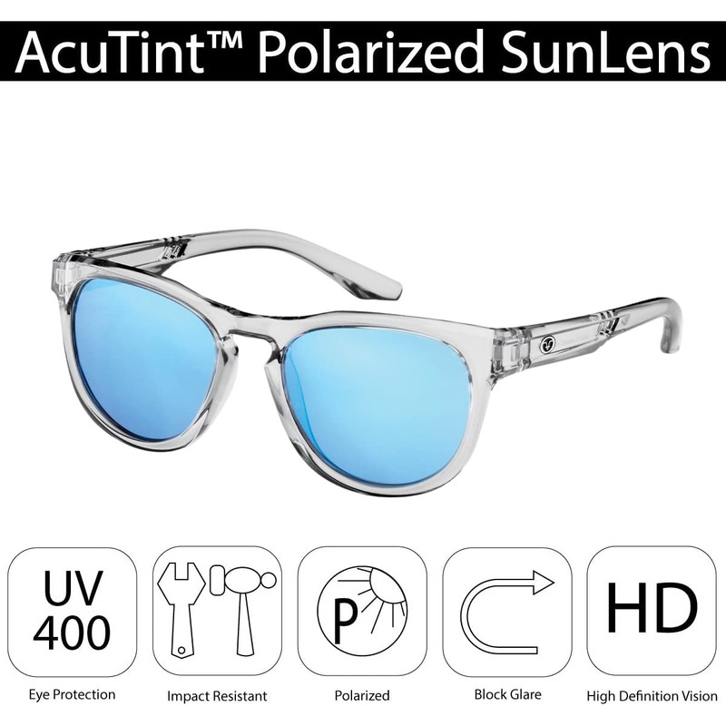 Flying Fisherman Breakers Classic Polarized Sunglasses, Gray-Blue/Blue, Medium