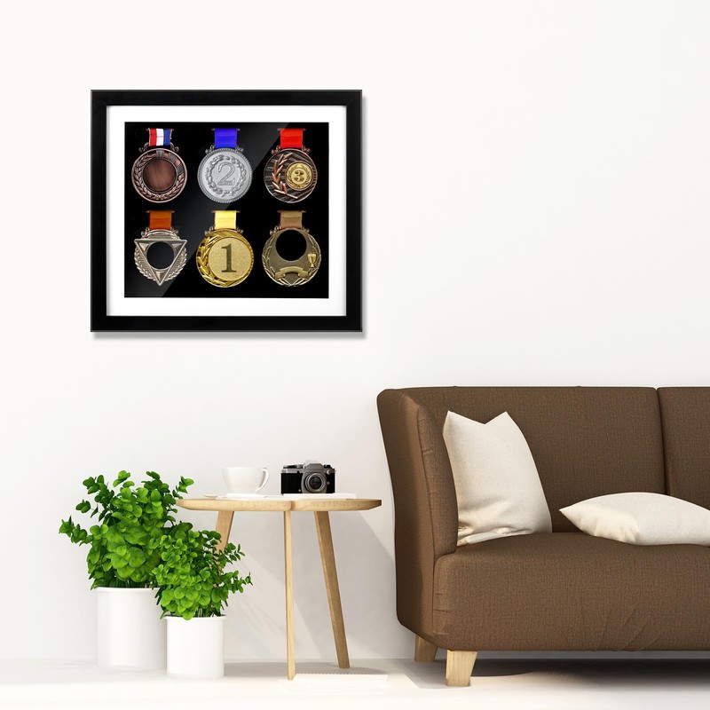 Silipull 6 Medals Display Case 13 x 11.81 Inch Medal