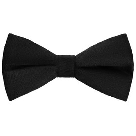 Bskifnn Velvet Kids Bow Tie Classic Solid Color Bow Tie Adjustable Neck Bowtie for Kids Wedding Party (Black)