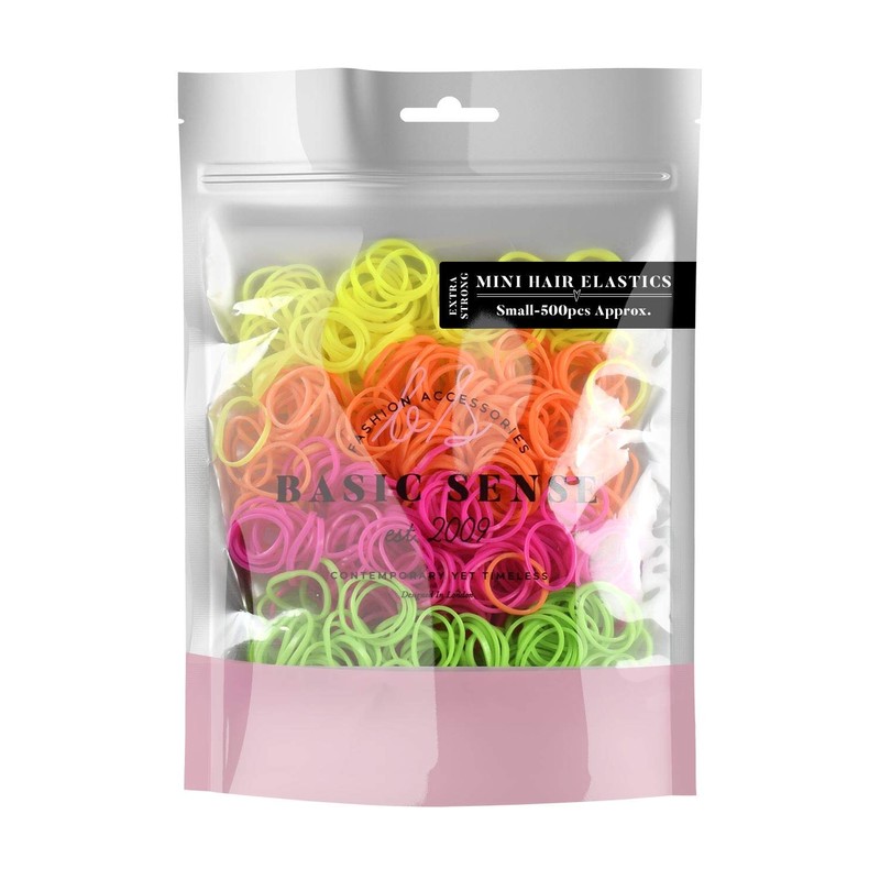 EXTRA STRONG 500 Mini Hair Rubber Elastics Multi Pack for