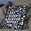 JYTAPP Soccer Gifts Bag Eat Sleep Soccer Repeat Drawstring Bag