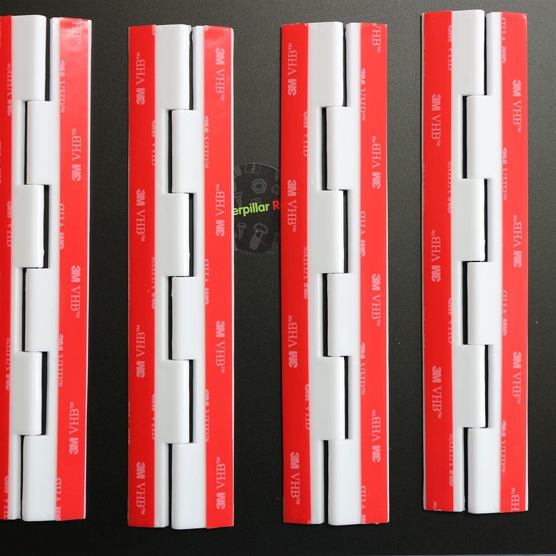 4 x 200mm White Acrylic Hinges. No glue required, Self