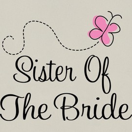 CafePress Sister Of The Bride Pink Butter 2011 Zipper Tote B Canvas Tote Top Zipper Closure