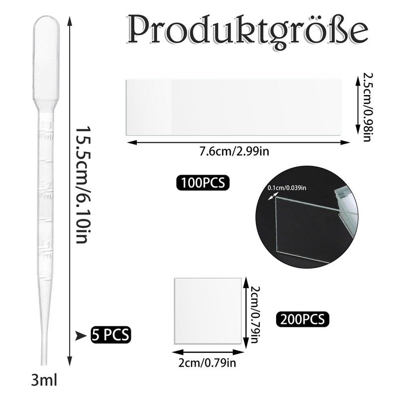 Pack of 100 Pre-Cleaned Microscope Slides and 200 Microscope Cover