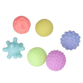 Juego de 6 Uds de Bolas Texturizadas para Bebés, Juguete de Pelota Sensorial para Apretar Multicolor Elástico Suave Divertido para Niños para el Hogar (Color cálido)